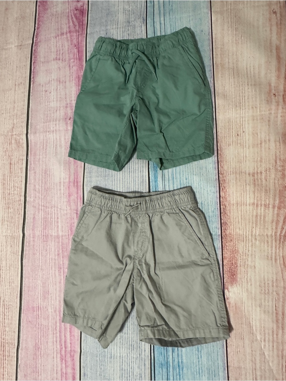 Cat and Jack 4/5 Boys Pull On Shorts Aqua and Gray